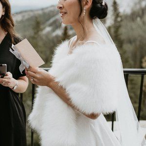 Ivory Faux Fur Wrap